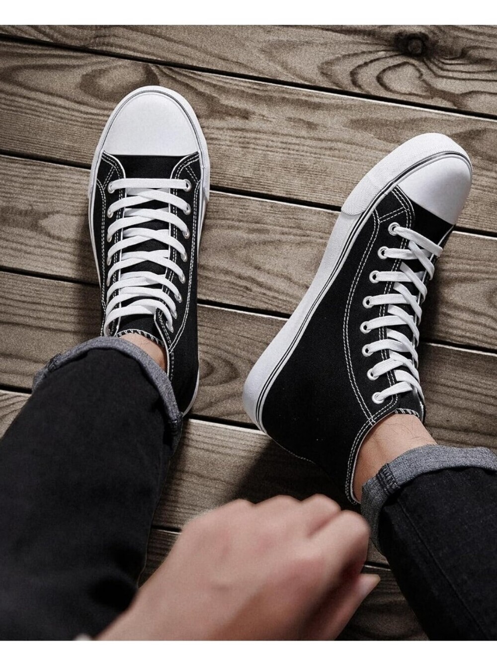 Classic High-Top Canvas Sneaker - Black Tennis Shoe Mens Converse Style